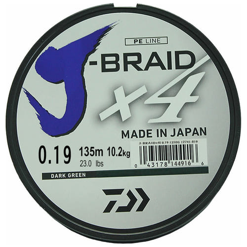 Шнур DAIWA J-Braid X4 0,19/135м dark green