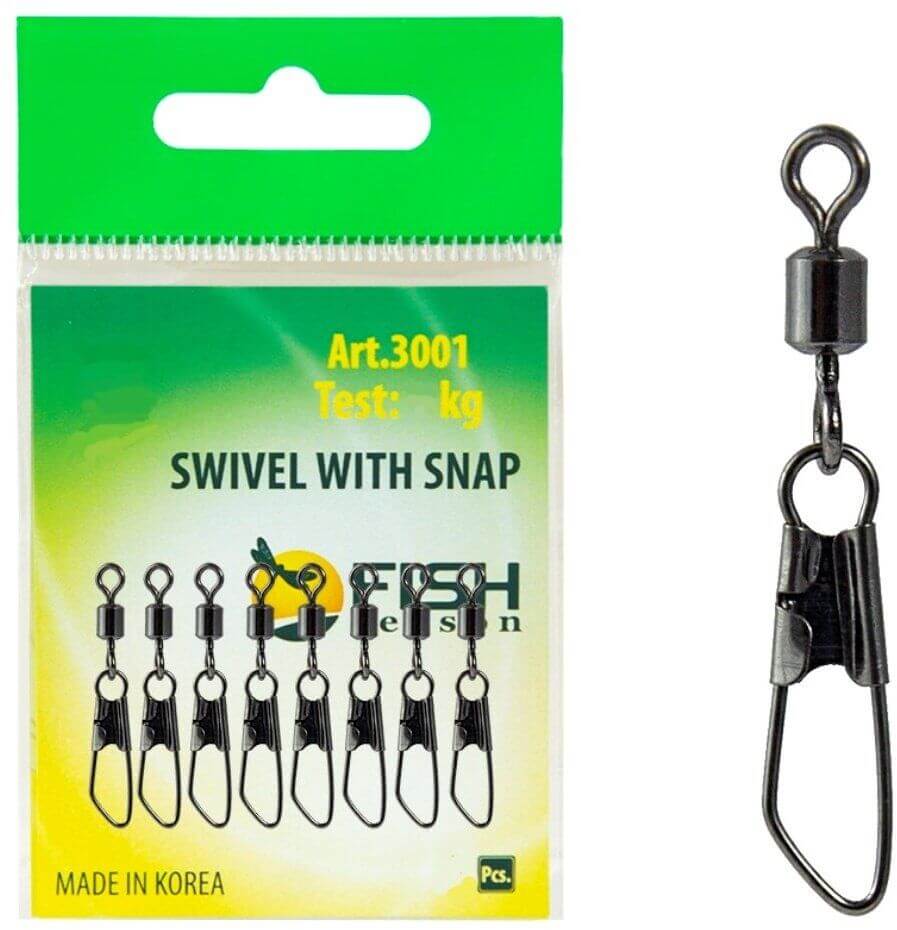 Застежка с вертлюжком Safety 3001-10F FISH SEASON