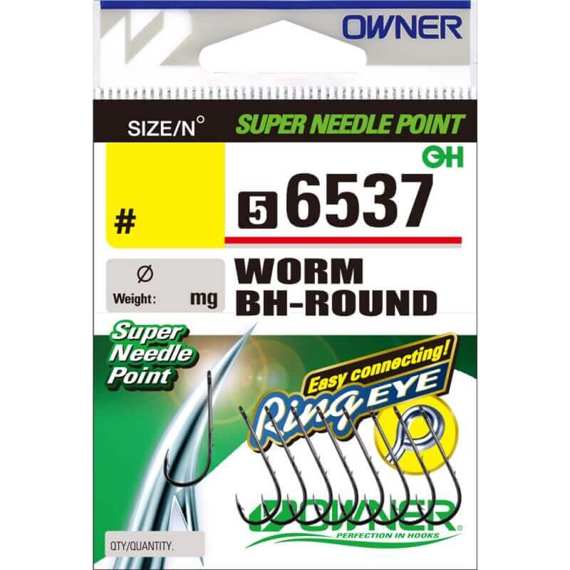 Крючки OWNER 56537 WORM BH-ROUND №04
