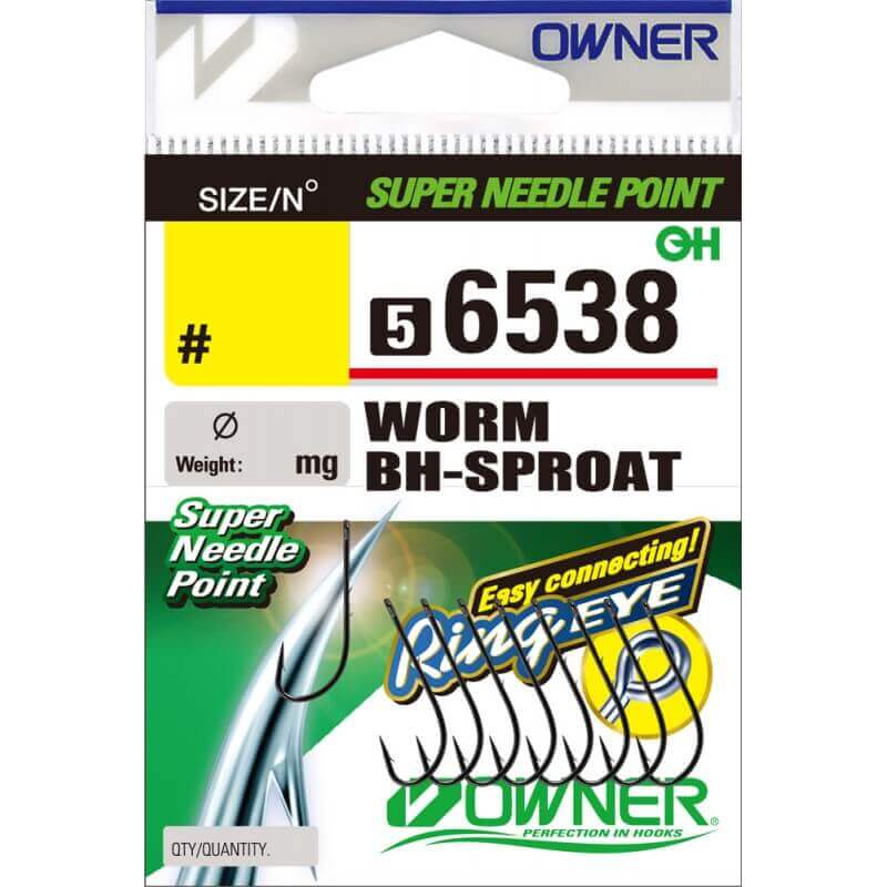 Крючки OWNER 56538 WORM BH-SPROAT №06