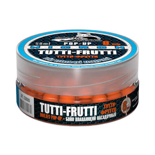 Бойлы насадочные плавающие Sonik Baits TUTTI FRUTTI MICRON Fluo Pop-ups 8мм/50мл
