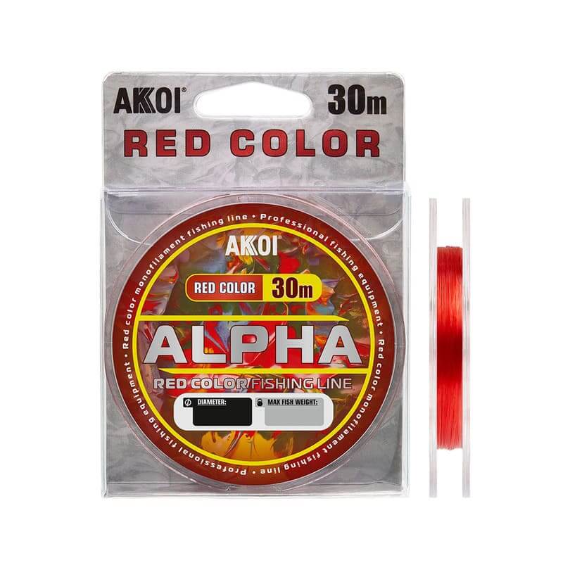 Леска AKKOI ALPHA 30m red (красная) 0.12mm (1.82kg)