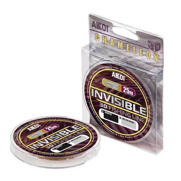 Леска AKKOI INVISIBLE 3D 25m chameleon 0.20mm (7.45kg)