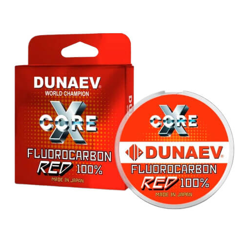 Леска 0,117мм 100м Fluorocarbon RED DUNAEV