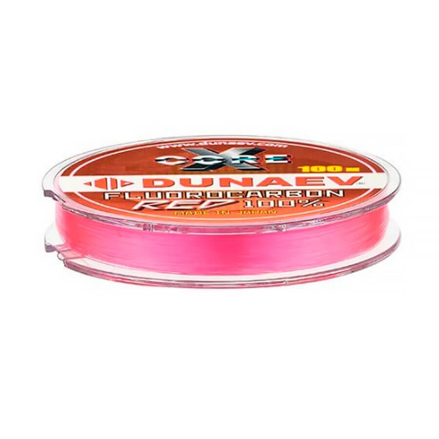 Леска 0,117мм 100м Fluorocarbon RED DUNAEV