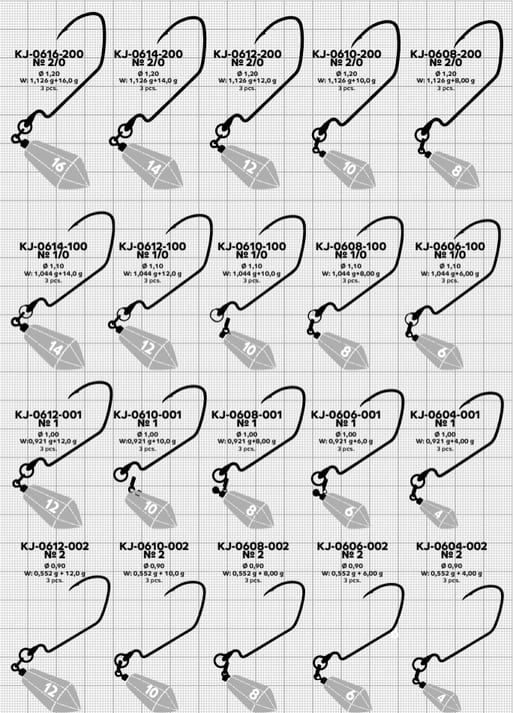 Крючки Gurza-WORM 101 LE JR HOOK №1/0+10g