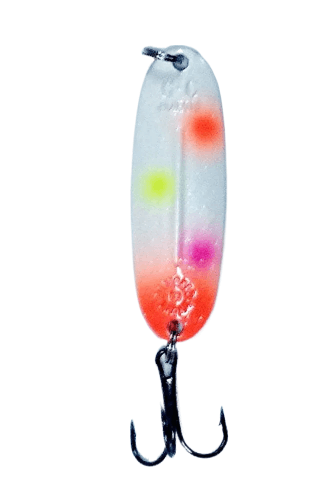 Блесна WILL'MANS Classic 7g  #331/GLOW, белый, оранж, с пятнами (оранж., лимон, фиол.)/лимон