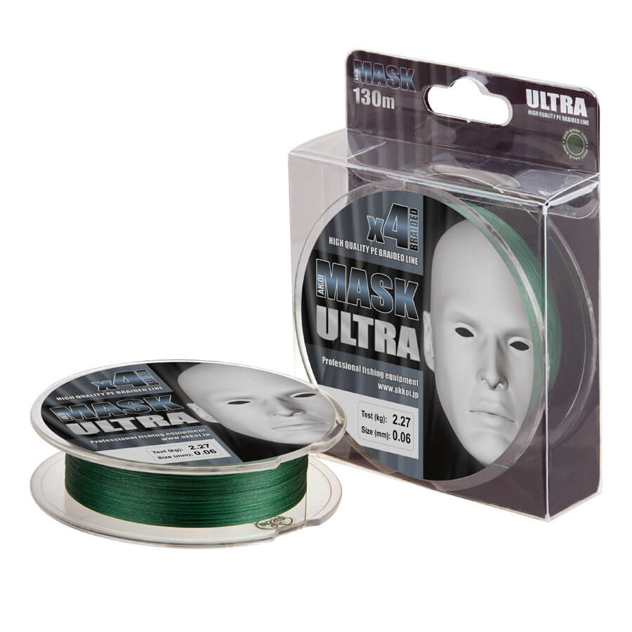Шнур AKKOI MASK ULTRA X4-130 dark-green 0,14мм