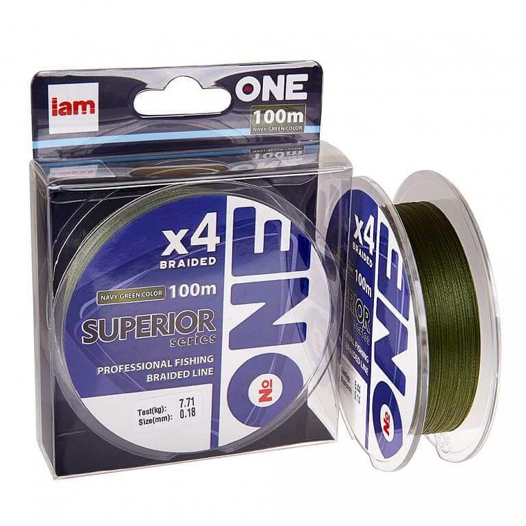 Шнур №ONE Superior 4X-100 Green 0,18mm