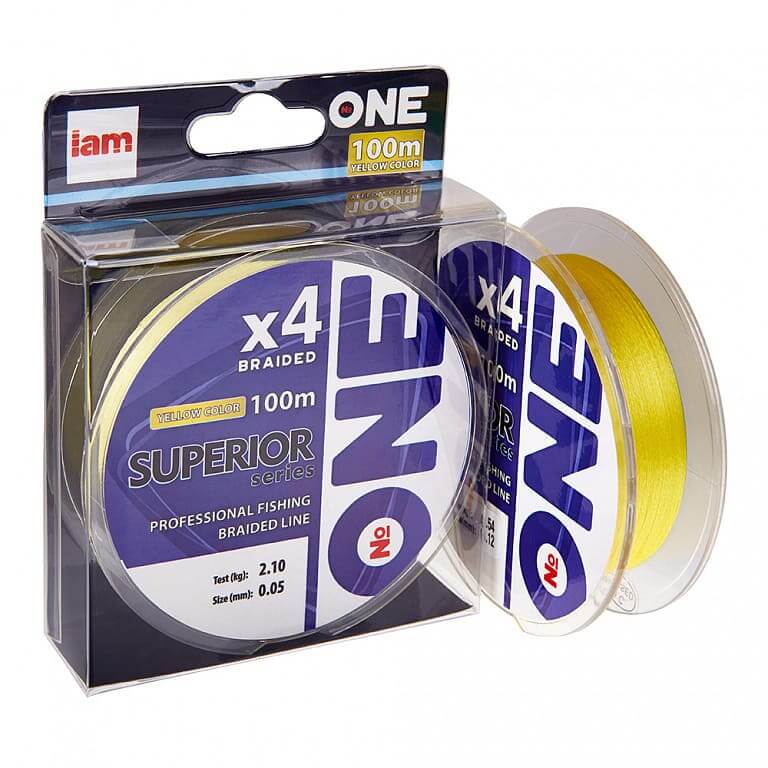 Шнур №ONE Superior 4X-100 Yellow 0,08mm