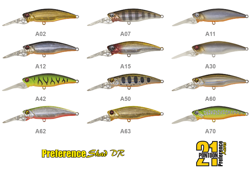 Воблер Pontoon21  Preference Shad 55F-DR/A15 3,9g 0,8-1,2м