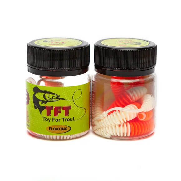 Приманка TFT  WORMS Red Orange-Белый #18 77мм/Floating