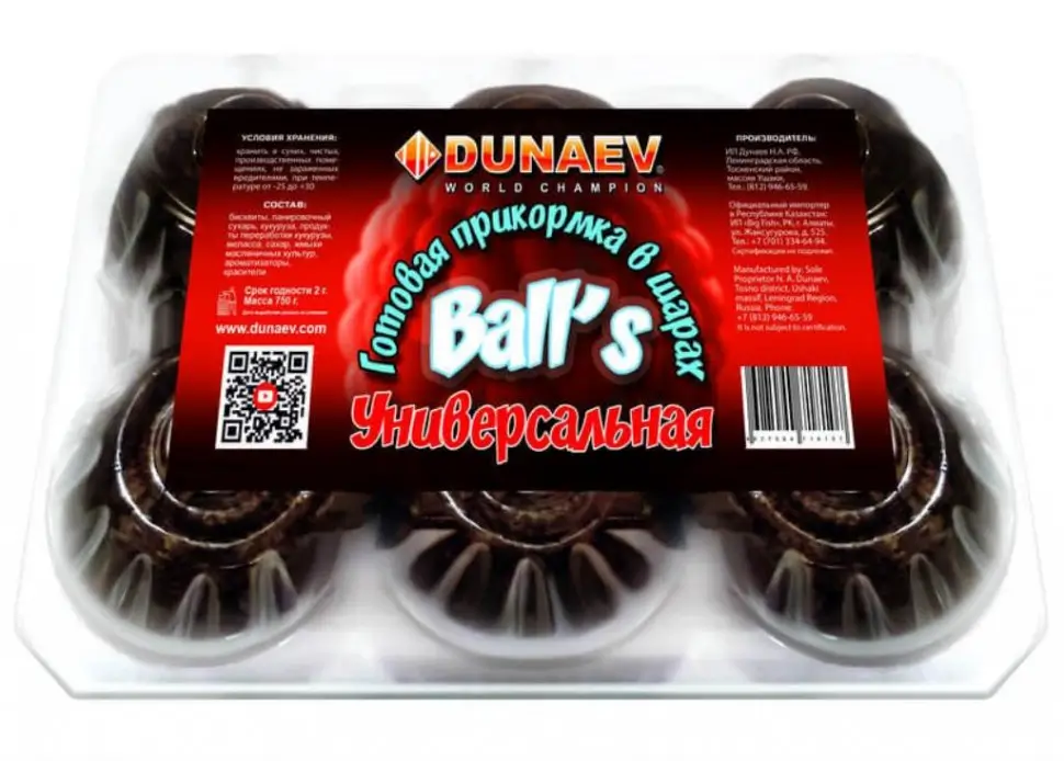 Прикормка DUNAEV BALL`S 0.75кг Универсальная