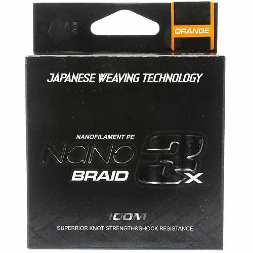 Шнур Dayo NANO BRAID X3 0,045мм/100м orange