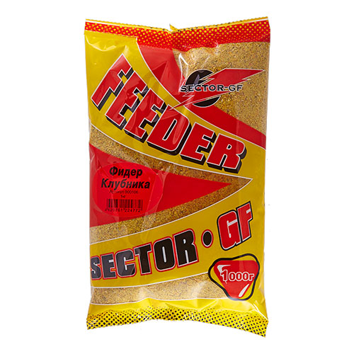 Прикормка GF Sector ФИДЕР КЛУБНИКА 1кг